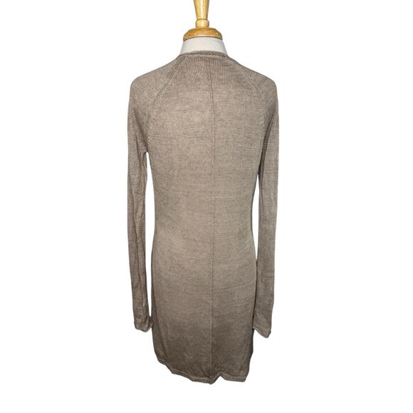 CALYPSO ST. BARTH Tan Linen Open Long Cardigan Size Large Womens Coastal Sweater - Picture 3 of 10